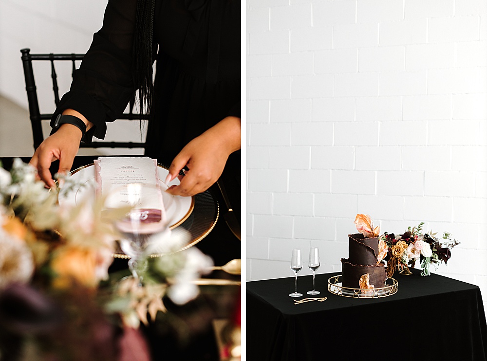 brand photography of table setting and cake