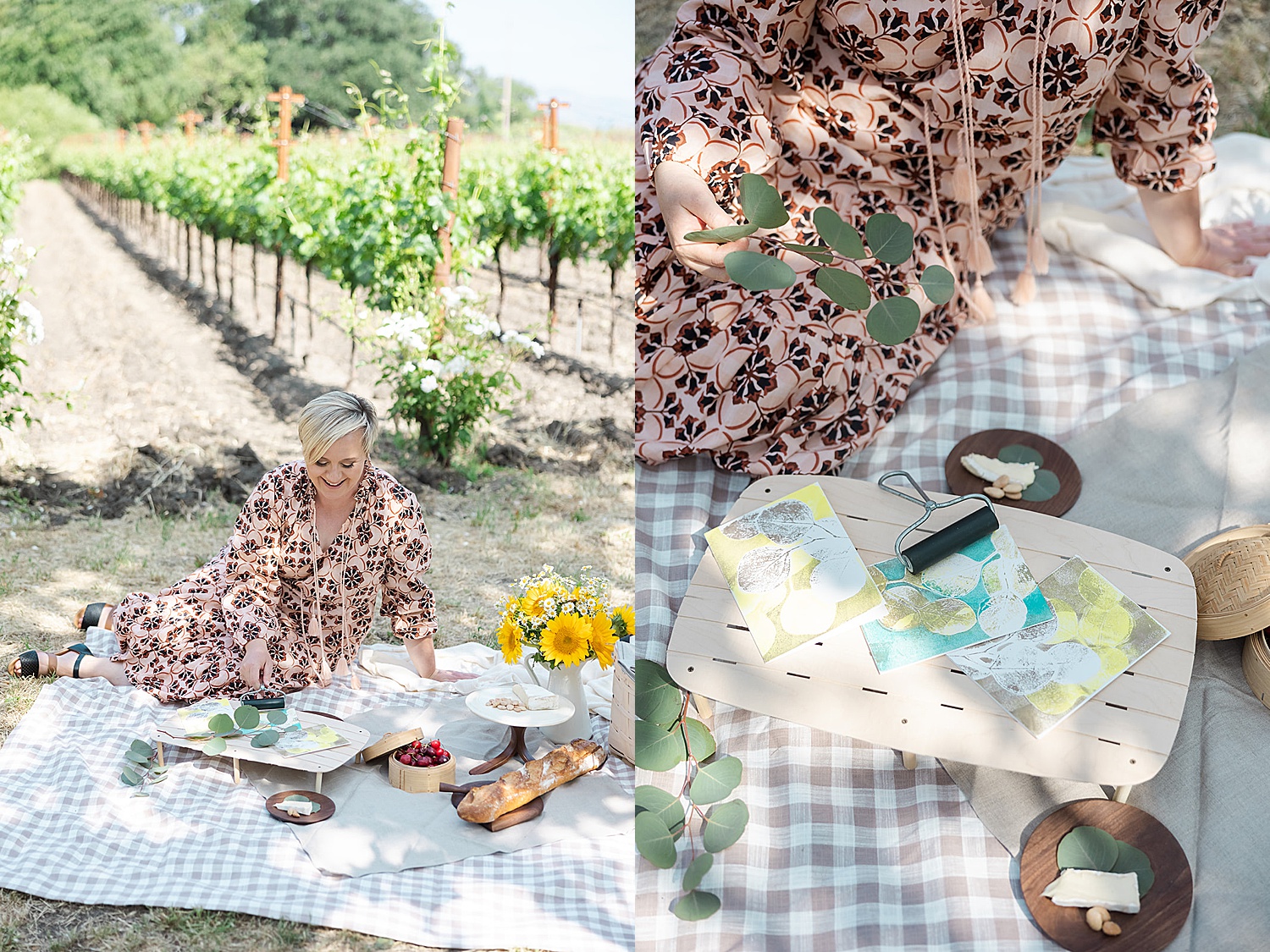 outdoor picnic in Napa by San Fransisco brand photographer