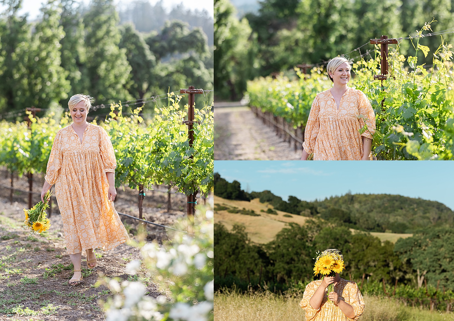 woman in long dress at winery for Creative Experience Company