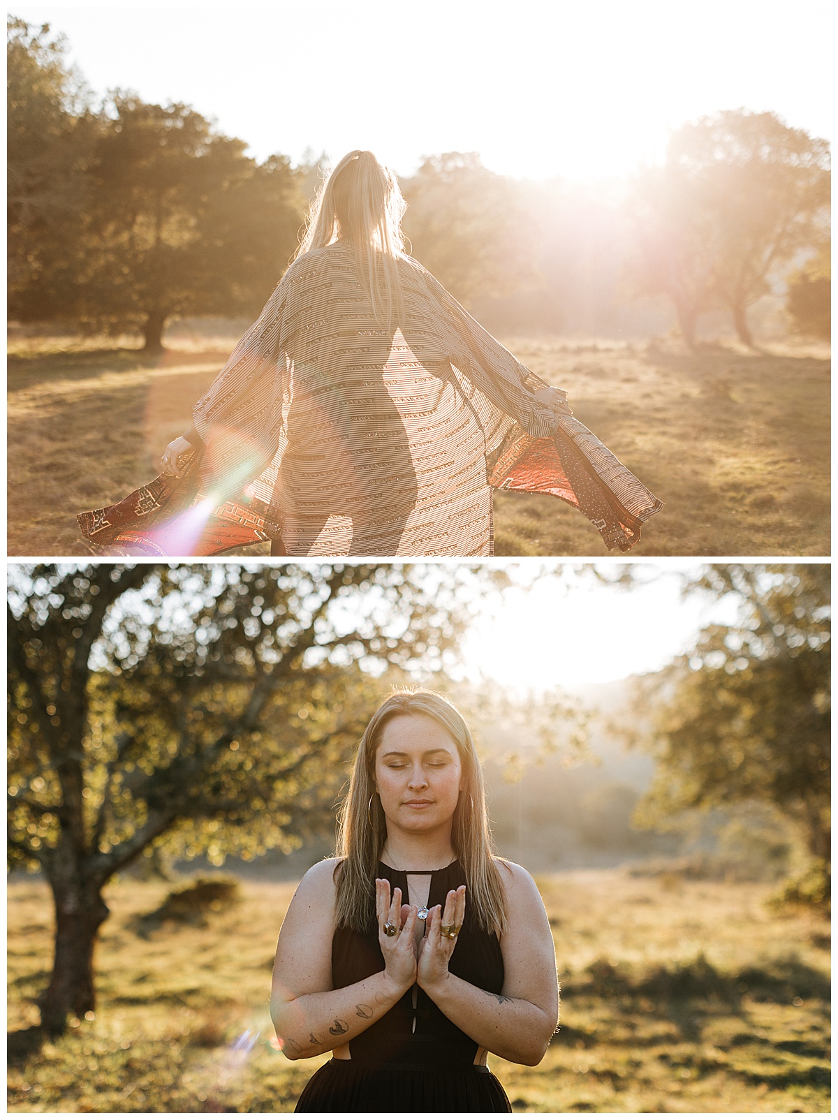 Women sit and stand with nature during their Healer Brand Photoshoot