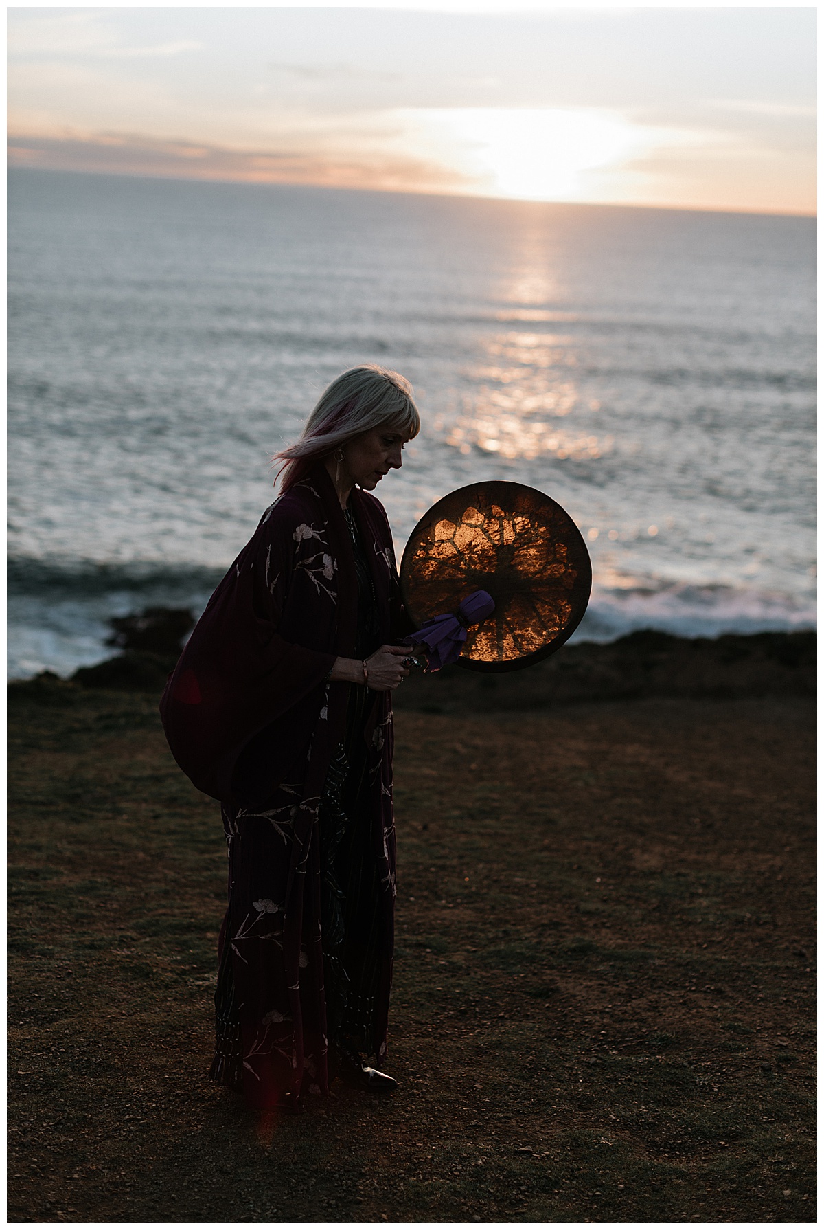 Person walks on the ocean during her Healer Brand Photoshoot 