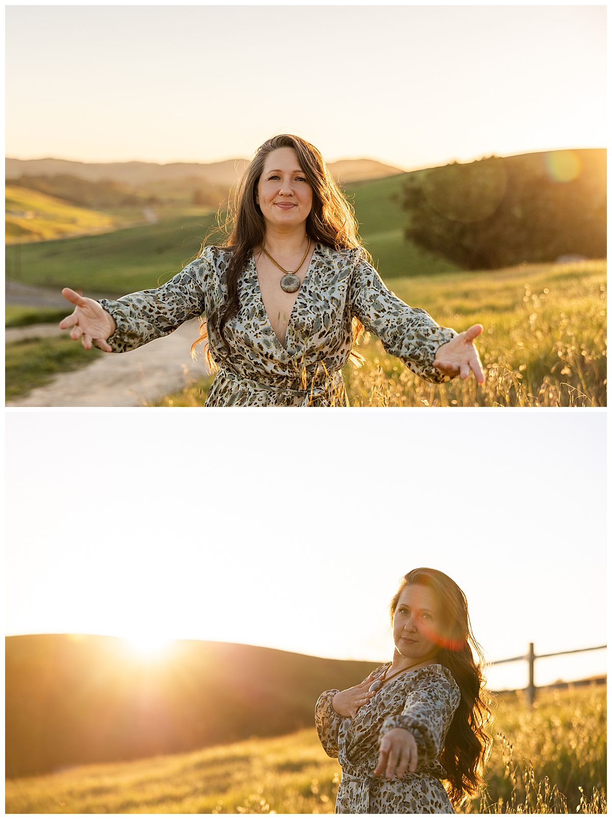 Female walks through field for San Francisco Brand Photographer